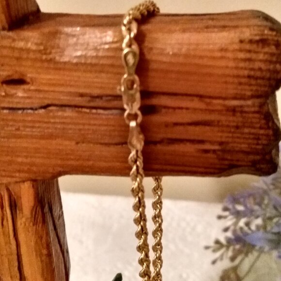 10k yellow gold rope bracelet - Picture 11 of 12
